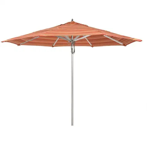 11 ft. Silver Aluminum Commercial Market Patio Umbrella with Pulley Lift in Dolce Mango Sunbrella 11 ft. Silver Aluminum Commercial Market Patio Umbrella with Pulley Lift in Dolce Mango Sunbrella