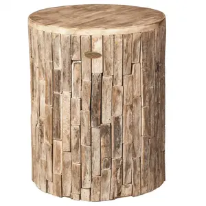 Patio Sense 62420 Elyse Round Outdoor Garden Stool (Wood)