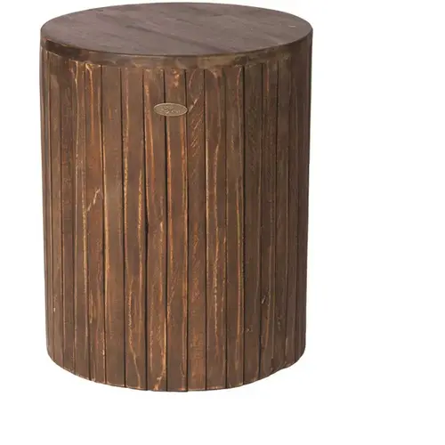 MIchael Round Wood Outdoor Garden Stool Medium Brown