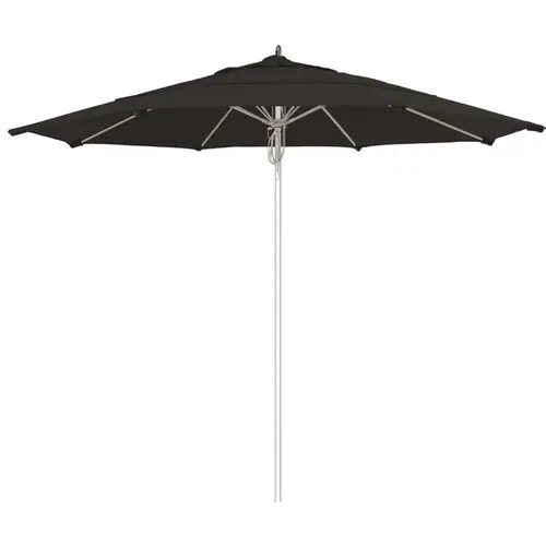 11 ft. Silver Aluminum Commercial Market Patio Umbrella Fiberglass Ribs and Pulley Lift in Black Sunbrella 11 ft. Silver Aluminum Commercial Market Patio Umbrella Fiberglass Ribs and Pulley Lift in Black Sunbrella