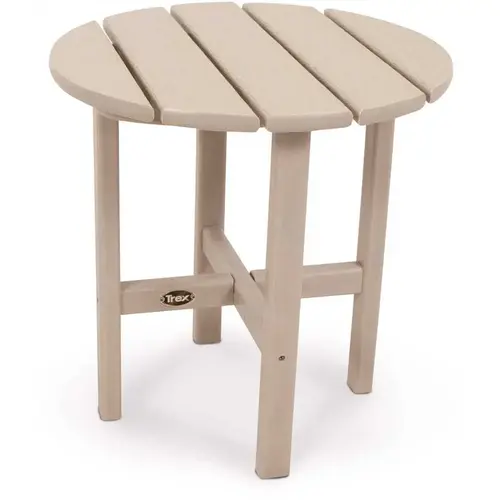 Cape Cod 18 in. Sand Castle Round Plastic Outdoor Patio Side Table Cape Cod 18 in. Sand Castle Round Plastic Outdoor Patio Side Table