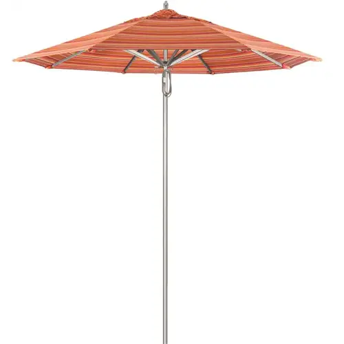 7.5 ft. Silver Aluminum Commercial Market Patio Umbrella with Pulley Lift in Dolce Mango Sunbrella 7.5 ft. Silver Aluminum Commercial Market Patio Umbrella with Pulley Lift in Dolce Mango Sunbrella