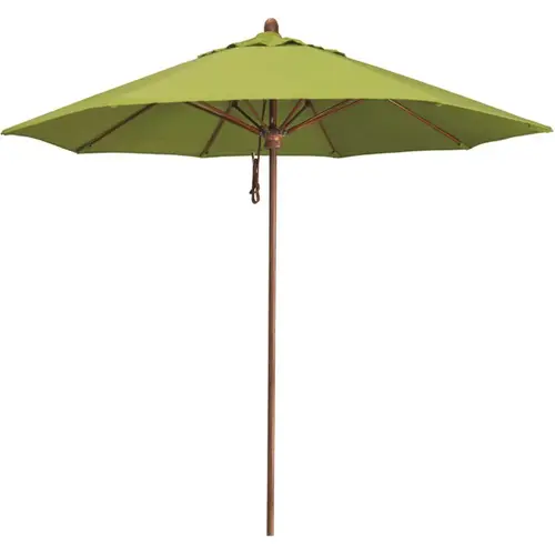 9 ft. Woodgrain Aluminum Commercial Market Patio Umbrella Fiberglass Ribs and Pulley Lift in Macaw Sunbrella 9 ft. Woodgrain Aluminum Commercial Market Patio Umbrella Fiberglass Ribs and Pulley Lift in Macaw Sunbrella