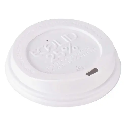 25% Recycled Content White Hot Cup Lid Fits 10-20 oz. Evolution World Hot Cup - pack of 1000 25% Recycled Content White Hot Cup Lid Fits 10-20 oz. Evolution World Hot Cup - pack of 1000