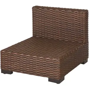Hampton Bay D13320-SS-B Commercial Dark Brown Wicker Armless Middle Outdoor Sectional Chair