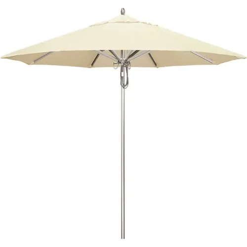 9 ft. Silver Aluminum Commercial Market Patio Umbrella with Pulley Lift in Canvas Sunbrella 9 ft. Silver Aluminum Commercial Market Patio Umbrella with Pulley Lift in Canvas Sunbrella