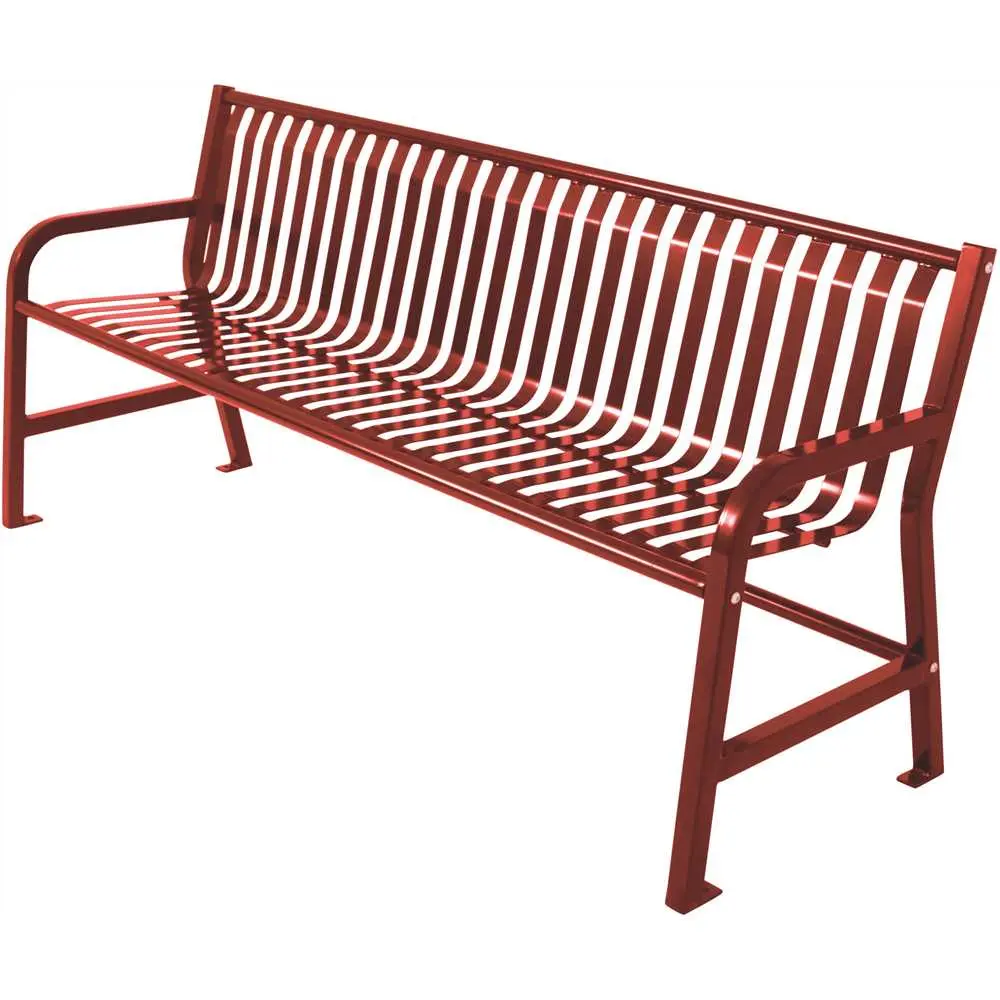 National Brand Alternative Plaza 6 ft. Burgundy Steel Strap Bench with Back 398-8000-18 National Brand Alternative Plaza 6 ft. Burgundy Steel Strap Bench with Back 398-8000-18