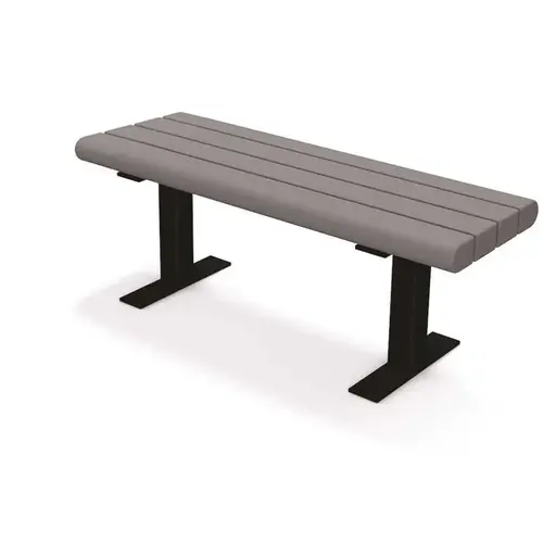 Creekside 4 ft. Gray Surface Mount Recycled Plastic Bench Grey Creekside 4 ft. Gray Surface Mount Recycled Plastic Bench Grey