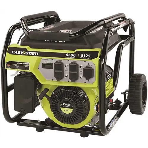 6,500-Watt Gasoline Powered Portable Generator with CO Shutdown Sensor Green
