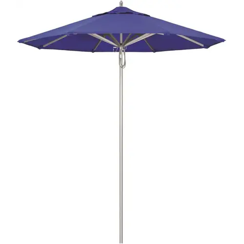 7.5 ft. Silver Aluminum Commercial Market Patio Umbrella with Pulley Lift in Pacific Blue Sunbrella 7.5 ft. Silver Aluminum Commercial Market Patio Umbrella with Pulley Lift in Pacific Blue Sunbrella