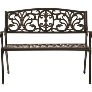 BALKENE HOME 63284 Decatur Antique Bronze 40 in. Cast Aluminum Outdoor Bench