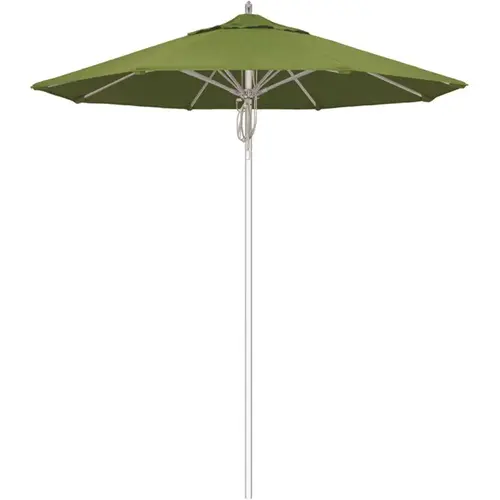 7.5 ft. Silver Aluminum Commercial Market Patio Umbrella Fiberglass Ribs and Pulley Lift in Spectrum Cilantro Sunbrella 7.5 ft. Silver Aluminum Commercial Market Patio Umbrella Fiberglass Ribs and Pulley Lift in Spectrum Cilantro Sunbrella