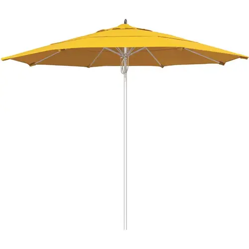 11 ft. Silver Aluminum Commercial Market Patio Umbrella Fiberglass Ribs and Pulley lift in Sunflower Yellow Sunbrella 11 ft. Silver Aluminum Commercial Market Patio Umbrella Fiberglass Ribs and Pulley lift in Sunflower Yellow Sunbrella