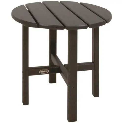 Cape Cod 18 in. Charcoal Black Round Plastic Outdoor Patio Side Table Cape Cod 18 in. Charcoal Black Round Plastic Outdoor Patio Side Table