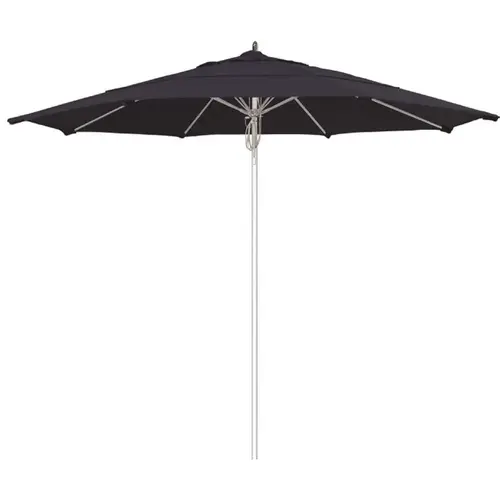 11 ft. Silver Aluminum Commercial Market Patio Umbrella Fiberglass Ribs and Pulley lift in Navy Sunbrella 11 ft. Silver Aluminum Commercial Market Patio Umbrella Fiberglass Ribs and Pulley lift in Navy Sunbrella