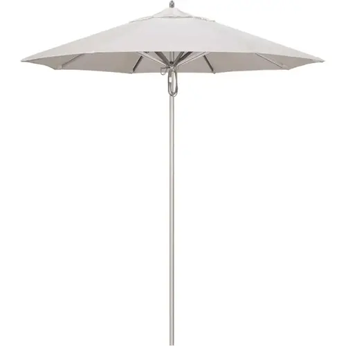 7.5 ft. Silver Aluminum Commercial Market Patio Umbrella with Pulley Lift in Natural Sunbrella 7.5 ft. Silver Aluminum Commercial Market Patio Umbrella with Pulley Lift in Natural Sunbrella