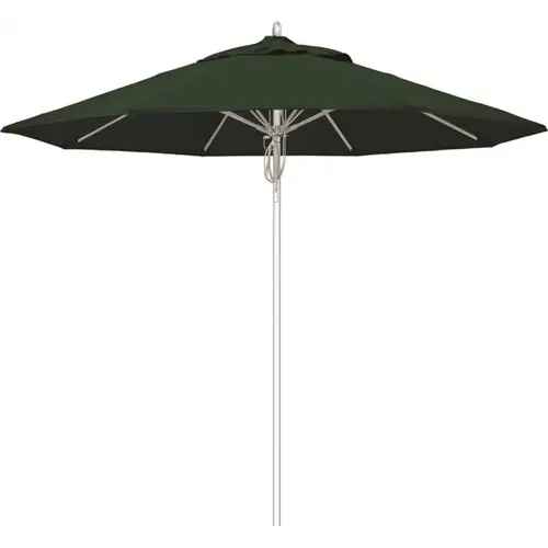 9 ft. Silver Aluminum Commercial Fiberglass Ribs Market Patio Umbrella and Pulley Lift in Forest Green Sunbrella 9 ft. Silver Aluminum Commercial Fiberglass Ribs Market Patio Umbrella and Pulley Lift in Forest Green Sunbrella