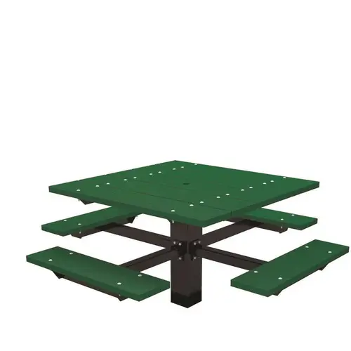 T-Table 4 ft. Green In-Ground Mount Square Recycled Plastic Picnic Table T-Table 4 ft. Green In-Ground Mount Square Recycled Plastic Picnic Table
