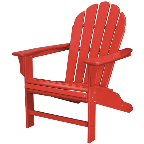 HD Sunset Red Plastic Patio Adirondack Chair