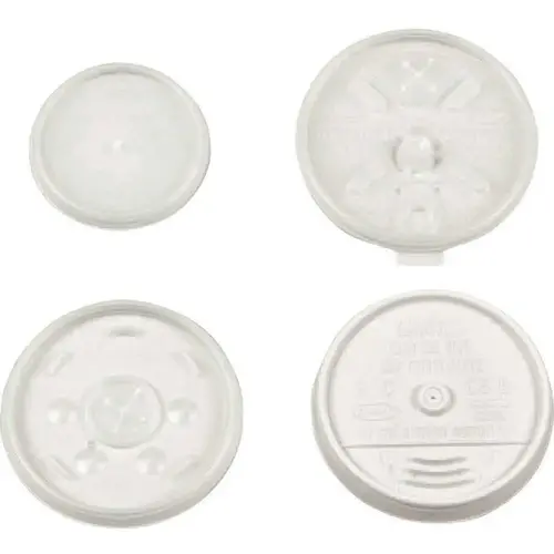 12-Series Translucent Straw Slotted Lid White - pack of 1000