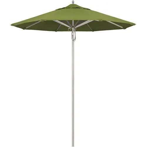 7.5 ft. Silver Aluminum Commercial Market Patio Umbrella with Pulley Lift in Specturm Cilantro Sunbrella 7.5 ft. Silver Aluminum Commercial Market Patio Umbrella with Pulley Lift in Specturm Cilantro Sunbrella