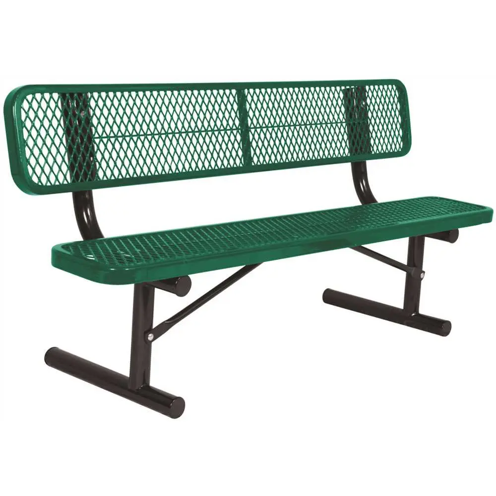 National Brand Alternative Everest 6 ft. Green Portable Park Bench with Back 398-6001-14 National Brand Alternative Everest 6 ft. Green Portable Park Bench with Back 398-6001-14