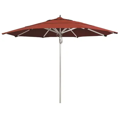 11 ft. Silver Aluminum Commercial Market Patio Umbrella with Pulley Lift in Terracotta Sunbrella 11 ft. Silver Aluminum Commercial Market Patio Umbrella with Pulley Lift in Terracotta Sunbrella