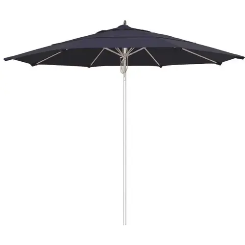 11 ft. Silver Aluminum Commercial Market Patio Umbrella Fiberglass Ribs and Pulley lift in Spectrum Indigo Sunbrella 11 ft. Silver Aluminum Commercial Market Patio Umbrella Fiberglass Ribs and Pulley lift in Spectrum Indigo Sunbrella