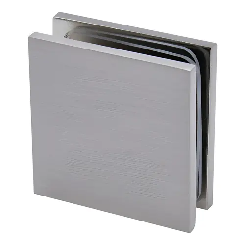 Square Wall Mount Clamp, Brass Material, 2" Length, 2" Width, Brushed Nickel Finish