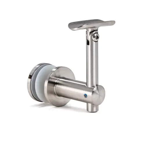 Glass Mounted Handrail Adjustable Saddle - Brushed Stainless 304 Glass Mounted Handrail Adjustable Saddle - Brushed Stainless 304