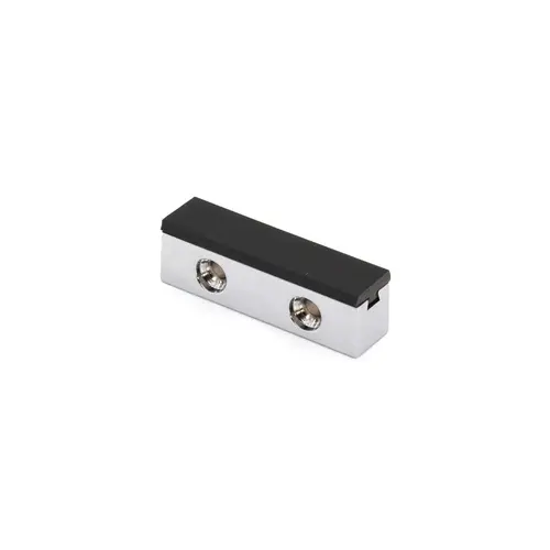 Single Door Stop Header Mounted, Stainless Steel Material, 2" Length, 1/2" Width, 1/2" Height, Polished Stainless Finish Single Door Stop Header Mounted, Stainless Steel Material, 2" Length, 1/2" Width, 1/2" Height, Polished Stainless Finish