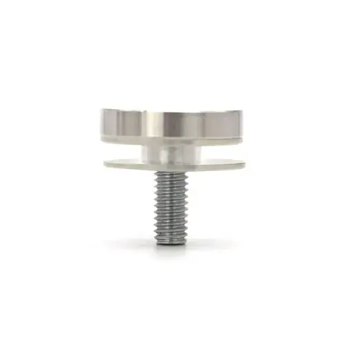 Flat Standoff Cap, Stainless Steel Material, 1" Cap Diameter, One Grommet And Two Rubber Gaskets Included, Brushed Stainless Finish Flat Standoff Cap, Stainless Steel Material, 1" Cap Diameter, One Grommet And Two Rubber Gaskets Included, Brushed Stainless Finish