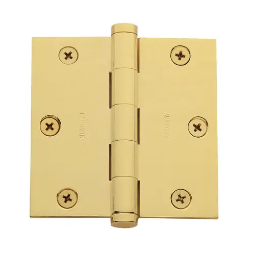 3-1/2" x 3-1/2" Mortise Square Hinge Unlacquered Brass Finish 3-1/2" x 3-1/2" Mortise Square Hinge Unlacquered Brass Finish
