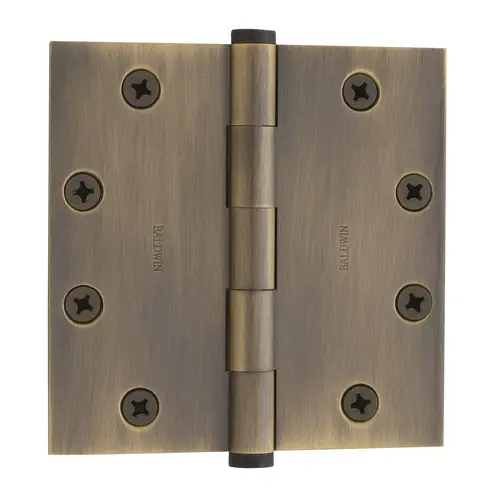 4-1/2" x 4-1/2" Mortise Square Hinge Antique Brass Finish 4-1/2" x 4-1/2" Mortise Square Hinge Antique Brass Finish
