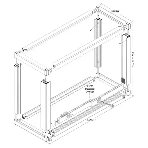 Newport Showcase 4030 Series 24"W Frame with X-250 Shield Only Attached - Satin Anodized
