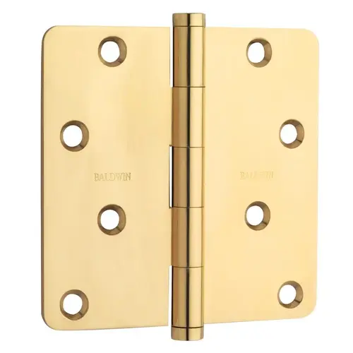 1/4" Radius Corner Hinge, Lifetime PVD Polished Brass 1/4" Radius Corner Hinge, Lifetime PVD Polished Brass