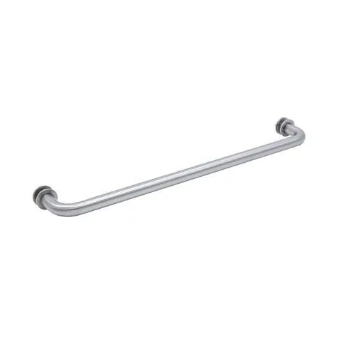 Tubular Single-Sided Towel Bar With Metal Washer, Brass Material, 18" Center-To-Center, 3/4" Tube Diameter, Brushed Nickel Finish