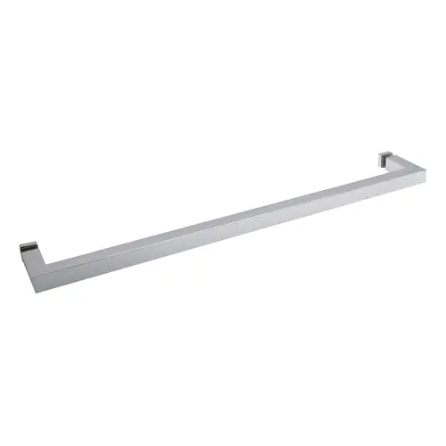 Square Tubing Mitered Corner Towel Bar, Brass Material, Modern Square Profile, 18" Center-to-Center, Polished Chrome Finish Square Tubing Mitered Corner Towel Bar, Brass Material, Modern Square Profile, 18" Center-to-Center, Polished Chrome Finish