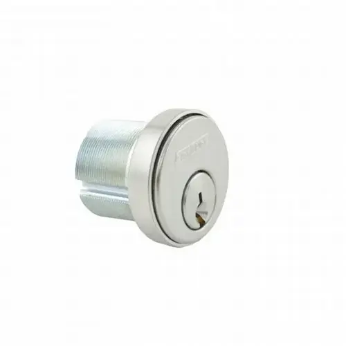 1-1/4" Mortise Cylinder C145 Keyway with Compression Ring and Spring and L Cam Satin Chrome Finish 1-1/4" Mortise Cylinder C145 Keyway with Compression Ring and Spring and L Cam Satin Chrome Finish