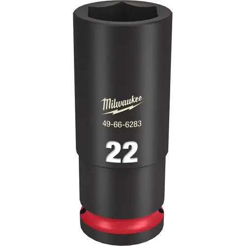 SHOCKWAVE Impact Duty Series Deep Impact Socket, 22 mm Socket, 1/2 in Drive, Square Drive, 6-Point Black Phosphate SHOCKWAVE Impact Duty Series Deep Impact Socket, 22 mm Socket, 1/2 in Drive, Square Drive, 6-Point Black Phosphate