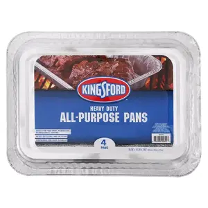 KINGSFORD BBP0489TB TB Barbecue Pan, 15-3/4 in L, 11-1/4 in W, Aluminum Silver