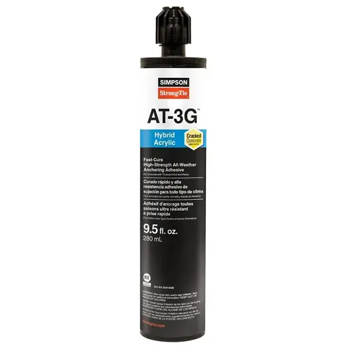 AT3G High-Strength Hybrid Acrylic Adhesive, Paste, 9.5 oz Cartridge, Coaxial Cartridge Light Beige