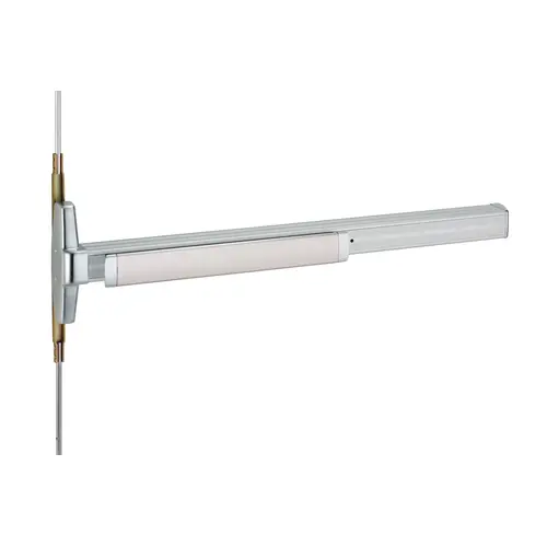 3' Concealed Vertical Rod Narrow Exit Device Grooved Case, Satin Chrome Finish 3' Concealed Vertical Rod Narrow Exit Device Grooved Case, Satin Chrome Finish