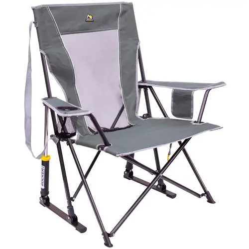 Comfort Pro Rocker Chair, 35.6 in OAW, 25.2 in OAD, 38.8 in OAH, Aluminum/Fabric/Plastic/Steel Mercury Gray