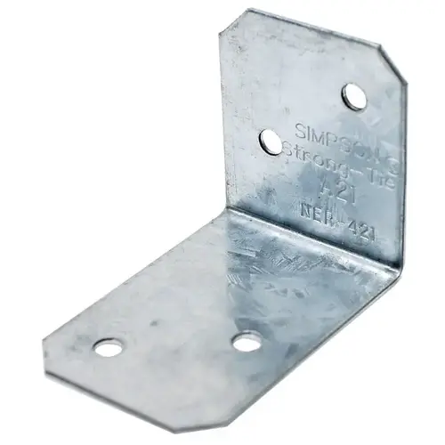Angle, 2 in W, 1-1/2 in D, 1-3/8 in H, Steel, Galvanized/Zinc Angle, 2 in W, 1-1/2 in D, 1-3/8 in H, Steel, Galvanized/Zinc