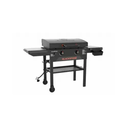 Griddle with Hood, 34,000 Btu, Propane, 2-Burner, 524 sq-in Primary Cooking Surface Black Griddle with Hood, 34,000 Btu, Propane, 2-Burner, 524 sq-in Primary Cooking Surface Black