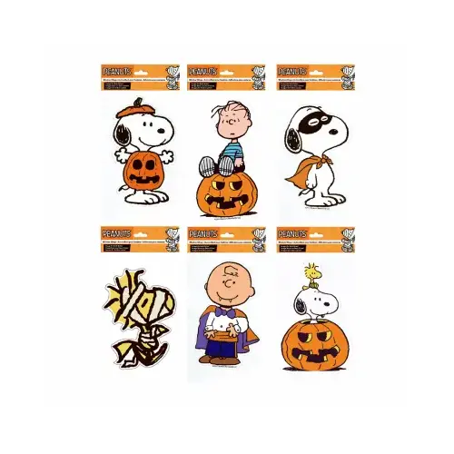 Peanuts Halloween Two-Sided Window Cling, 6 x 10 In.