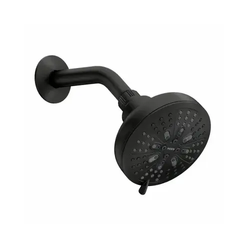Hydro Energetix 8-Function Showerhead, Black, 5 In. Diameter