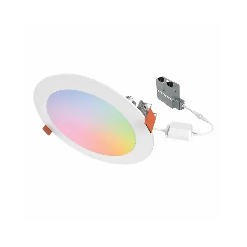 Smart Wi-Fi Canless LED Downlight, Full Color & Tunable, 6 In. White Smart Wi-Fi Canless LED Downlight, Full Color & Tunable, 6 In. White