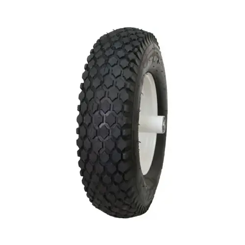 Wheelbarrow Tire & Wheel Assembly, Stud Tread, 4-Ply, 4.10/3.50-4-In. Wheelbarrow Tire & Wheel Assembly, Stud Tread, 4-Ply, 4.10/3.50-4-In.